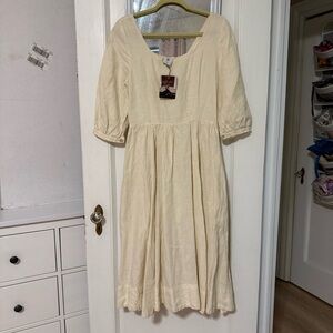 HEMP carmen Midi Dress son de flor MEDIUM